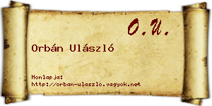 Orbán Ulászló névjegykártya